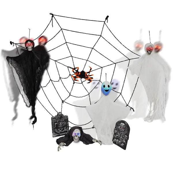 Gravestone with light-up eyes from the Halloween yard haunt kit
