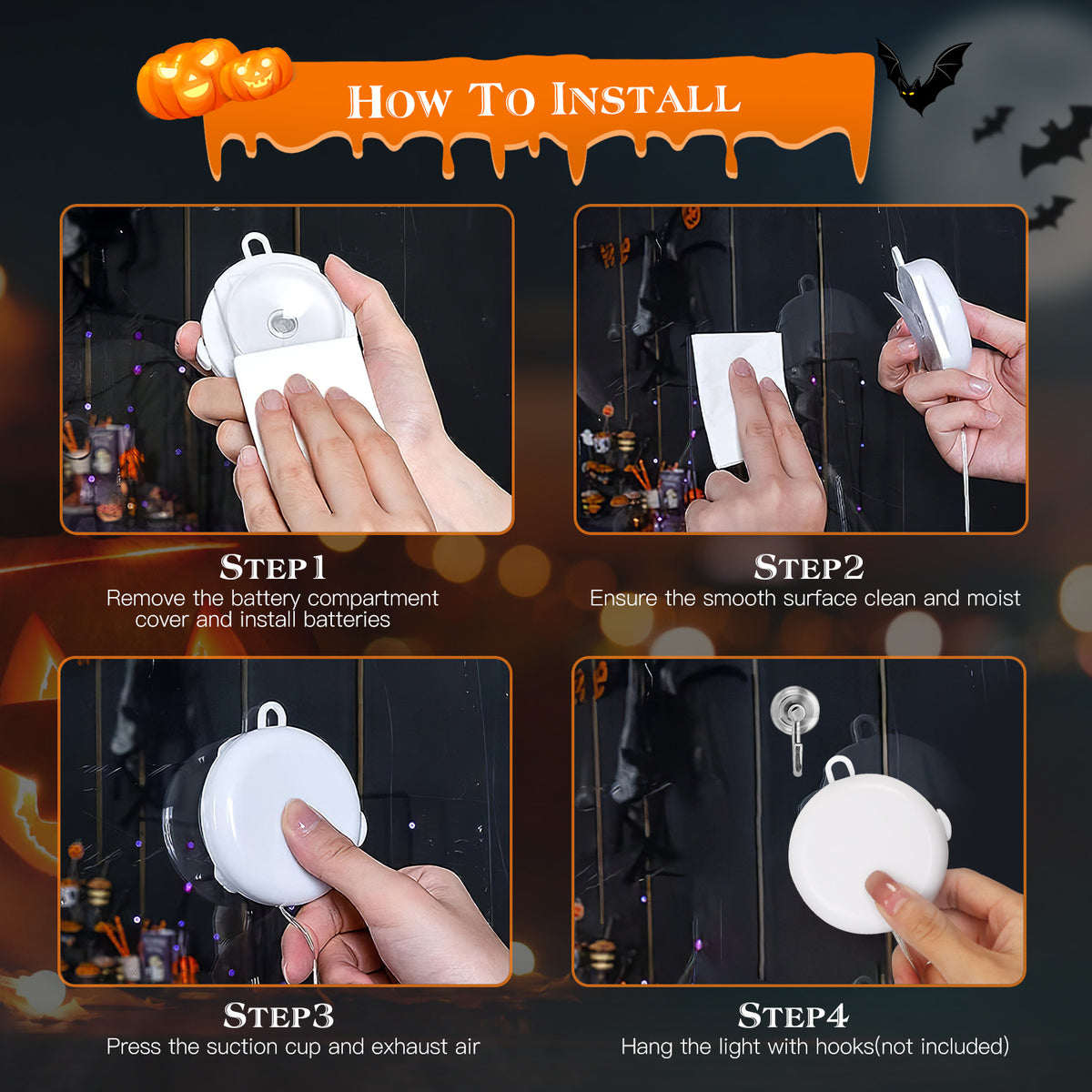 Close-up of the suction cup and hanging hole mounting options